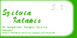 szilvia kalapis business card